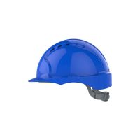 HELMET VENTED JSP EVO2 COMFORT PLUS WITH RATCHET AND 3D ADJUSTMENT HARNESS SYSTEM EN-397 CERTIFIED BLU