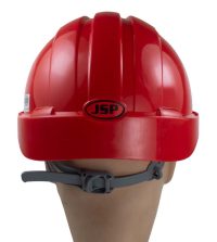 HELMET VENTED JSP EVO2 COMFORT PLUS WITH RATCHET AND 3D ADJUSTMENT HARNESS SYSTEM EN-397 CERTIFIED RED UK