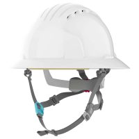SAFETY HELMET V-GUARD WITH FULL BRIM & RATCHET SUSPENSION WHITE