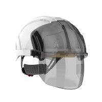 SAFETY HELMET WITH INTEGRATED FACESHIELD JSP EVO VISTASHIELD VENTED SMOKE WHITE UK 2