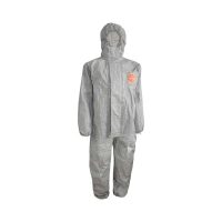 CHEMICAL COVERALL DUPONT TYCHEM 6000F WITH KNITTED CUFFS GREY CAMBODIA