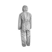CHEMICAL COVERALL DUPONT TYCHEM 6000F WITH KNITTED CUFFS GREY CAMBODIA back