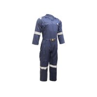 COVERALL TWILL FLYTON COTTON WITH REFLECTORS NAVY front