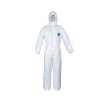 DUPONT TYVEK 200 CHEMICAL COVERALLS DISPOSABLE WHITE L CAMBODIA _Front