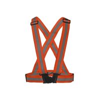 ELASTICATED REFLECTIVE POLYESTER ADJUSTABLE BELT WITH HIGH REFLECTIVE TAPE & DOUBLE BUCKLE ORANGE CHINA