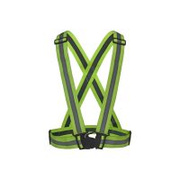 ELASTICATED REFLECTIVE POLYESTER ADJUSTABLE BELT WITH HIGH REFLECTIVE TAPE & DOUBLE BUCKLE YELLOW CHINA