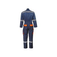 FULL COVERALL EUROPEAN AMERICAN SAFETY 235GSM NAVY BLUE + ORANGE back