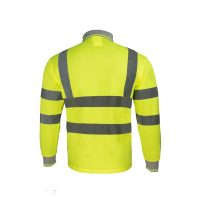 HI VIZ POLO T-SHIRT VAULTEX 4L REFLECTOR FULL SLEEVE M YELLOW CHINA back