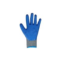 KNITTED SAFETY GLOVES SAFE STEP DEKSTA LATEX CRINKLE FINISH ANTI SLIP 80GSM BLUE GREY CHINA 1
