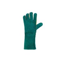 LEATHER WELDING GLOVES GREEN WITH PIPING AND PATCH (GOOD QUALITY) 1