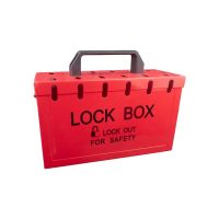 LOCKOUT GROUP LOCK BOX BD-8812 WITH 13 LOCK HOLES 260MM X 103MM X 152MM RED CHINA