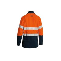 SHIRT BISLEY HI-VIS DRILL COOL LIGHT WEIGHT LONG SLEEVE 3M TAPED ORANGE NAVY 155GSM – AUSTRALIA back
