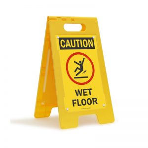 WET FLOOR A SHAPED SIGN BOARD